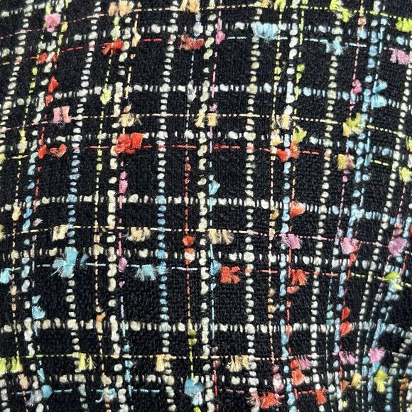 Vintage Sag Harbor Blazer Womens 16 Black Colorful Preppy Business Casual Jacket - Picture 5 of 14